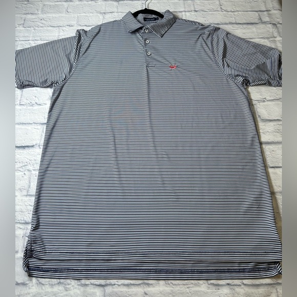 Southern Marsh Black, Blue and White Striped Polo Shirt with Logo. Size XL - Picture 5 of 7